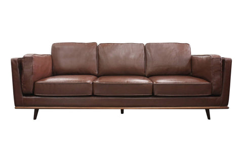 darrahopens Furniture > Sofas 3 Seater Faux Sofa Brown Lounge Set for Living Room Couch with Wooden Frame