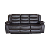 darrahopens Furniture > Sofas 3 Seater Recliner Sofa In Faux Leather Lounge Couch in Brown