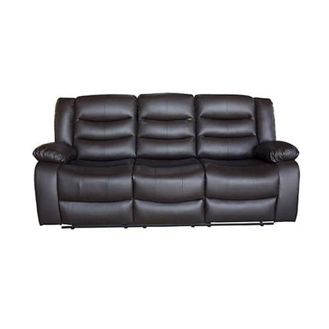 darrahopens Furniture > Sofas 3 Seater Recliner Sofa In Faux Leather Lounge Couch in Brown