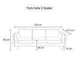 darrahopens Furniture > Sofas 3 Seater Sofa Beige Fabric Modern Lounge Set for Living Room Couch with Wooden Frame