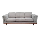 darrahopens Furniture > Sofas 3 Seater Sofa Beige Fabric Modern Lounge Set for Living Room Couch with Wooden Frame
