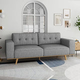 Darrahopens Furniture > Sofas 3 Seater Sofa Fabric Upholstery Grey Colour Pocket Spring Wooden Frame
