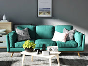 darrahopens Furniture > Sofas 3 Seater Sofa Teal Fabric Lounge Set for Living Room Couch with Wooden Frame