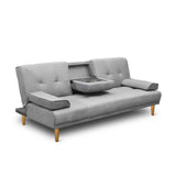 darrahopens Furniture > Sofas Artiss 3 Seater Fabric Sofa Bed - Grey