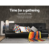 darrahopens Furniture > Sofas Artiss 3 Seater PU Leather Sofa Bed - Black