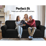 darrahopens Furniture > Sofas Artiss High Stretch Sofa Cover Couch Lounge Protector Slipcovers 3 Seater Black