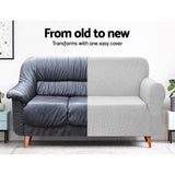 darrahopens Furniture > Sofas Artiss High Stretch Sofa Cover Couch Lounge Protector Slipcovers 3 Seater Grey