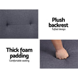 darrahopens Furniture > Sofas Artiss Linen Fabric 3 Seater Sofa Bed Recliner Lounge Couch Cup Holder Futon Dark Grey