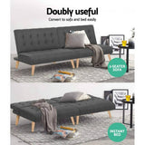 darrahopens Furniture > Sofas Artiss Linen Sofa Bed Lounge Chair Single Seater Modular Bed Set