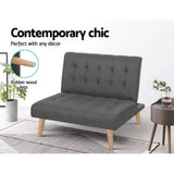 darrahopens Furniture > Sofas Artiss Linen Sofa Bed Lounge Chair Single Seater Modular Bed Set