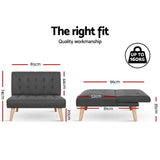 darrahopens Furniture > Sofas Artiss Linen Sofa Bed Lounge Chair Single Seater Modular Bed Set