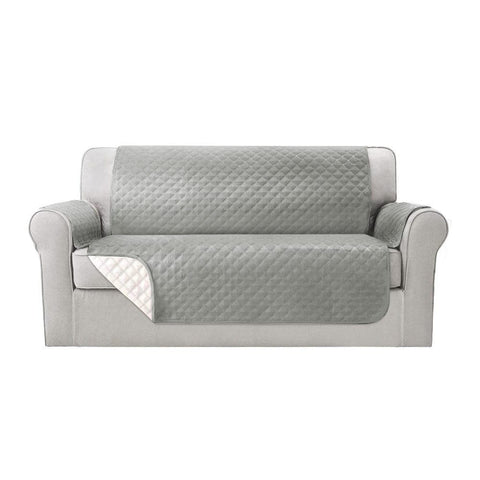 Darrahopens Furniture > Sofas Artiss Sofa Cover Quilted Couch Covers 100% Water Resistant 3 Seater Grey