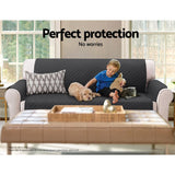 darrahopens Furniture > Sofas Artiss Sofa Cover Quilted Couch Covers Lounge Protector Slipcovers 3 Seater Dark Grey