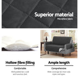 darrahopens Furniture > Sofas Artiss Sofa Cover Quilted Couch Covers Lounge Protector Slipcovers 3 Seater Dark Grey