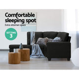 darrahopens Furniture > Sofas Artiss Sofa Lounge Set 4 Seater Modular Chaise Chair Couch Fabric Dark Grey