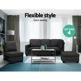 darrahopens Furniture > Sofas Artiss Sofa Lounge Set 5 Seater Modular Chaise Chair Suite Couch Dark Grey