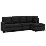 darrahopens Furniture > Sofas Artiss Sofa Lounge Set 5 Seater Modular Chaise Chair Suite Couch Dark Grey