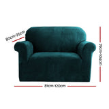 Darrahopens Furniture > Sofas Artiss Velvet Sofa Cover Plush Couch Cover Lounge Slipcover 1 Seater Agate Green