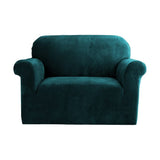 Darrahopens Furniture > Sofas Artiss Velvet Sofa Cover Plush Couch Cover Lounge Slipcover 1 Seater Agate Green