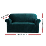 Darrahopens Furniture > Sofas Artiss Velvet Sofa Cover Plush Couch Cover Lounge Slipcover 2 Seater Agate Green