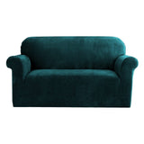 Darrahopens Furniture > Sofas Artiss Velvet Sofa Cover Plush Couch Cover Lounge Slipcover 2 Seater Agate Green