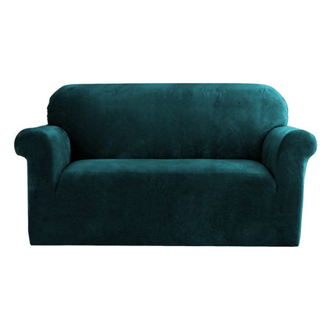 Darrahopens Furniture > Sofas Artiss Velvet Sofa Cover Plush Couch Cover Lounge Slipcover 2 Seater Agate Green