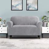 Darrahopens Furniture > Sofas Artiss Velvet Sofa Cover Plush Couch Cover Lounge Slipcover 2 Seater Grey