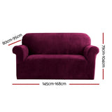 Darrahopens Furniture > Sofas Artiss Velvet Sofa Cover Plush Couch Cover Lounge Slipcover 2 Seater Ruby Red