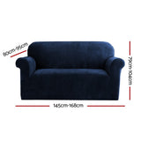 Darrahopens Furniture > Sofas Artiss Velvet Sofa Cover Plush Couch Cover Lounge Slipcover 2 Seater Sapphire