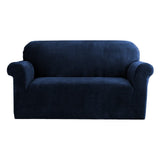 Darrahopens Furniture > Sofas Artiss Velvet Sofa Cover Plush Couch Cover Lounge Slipcover 2 Seater Sapphire