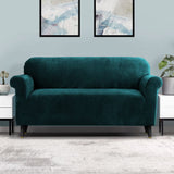 Darrahopens Furniture > Sofas Artiss Velvet Sofa Cover Plush Couch Cover Lounge Slipcover 3 Seater Agate Green