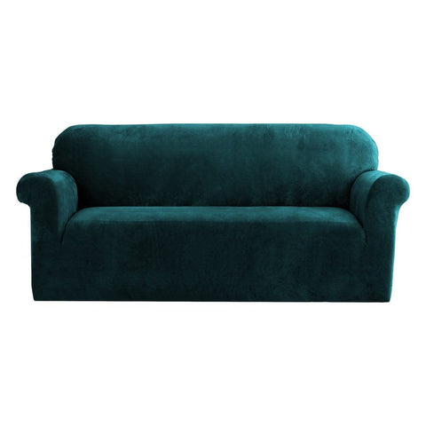Darrahopens Furniture > Sofas Artiss Velvet Sofa Cover Plush Couch Cover Lounge Slipcover 3 Seater Agate Green