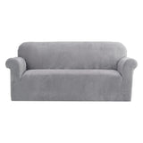 Darrahopens Furniture > Sofas Artiss Velvet Sofa Cover Plush Couch Cover Lounge Slipcover 3 Seater Grey