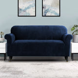 Darrahopens Furniture > Sofas Artiss Velvet Sofa Cover Plush Couch Cover Lounge Slipcover 3 Seater Sapphire