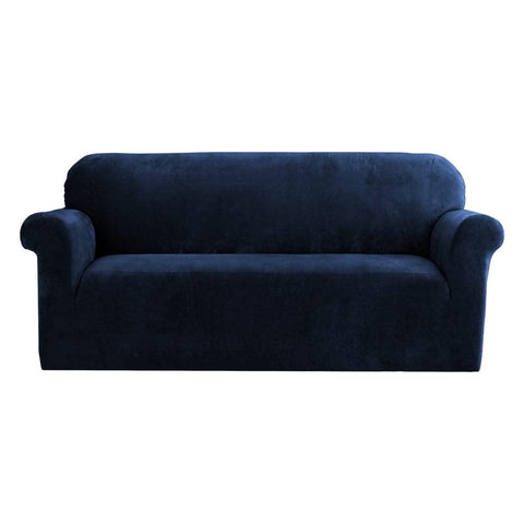 Darrahopens Furniture > Sofas Artiss Velvet Sofa Cover Plush Couch Cover Lounge Slipcover 3 Seater Sapphire