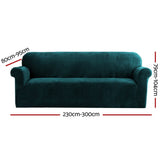 Darrahopens Furniture > Sofas Artiss Velvet Sofa Cover Plush Couch Cover Lounge Slipcover 4 Seater Agate Green
