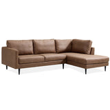 Darrahopens Furniture > Sofas Athena 2 + 2 Seater Sofa Fabric Uplholstered Right Chaise Lounge Couch - Saddle