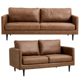 Darrahopens Furniture > Sofas Athena 2 + 3 Seater Sofa Fabric Uplholstered Lounge Couch - Saddle