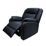 Darrahopens Furniture > Sofas Bella 1 Seater Electric Recliner Genuine Leather Upholstered Lounge - Black
