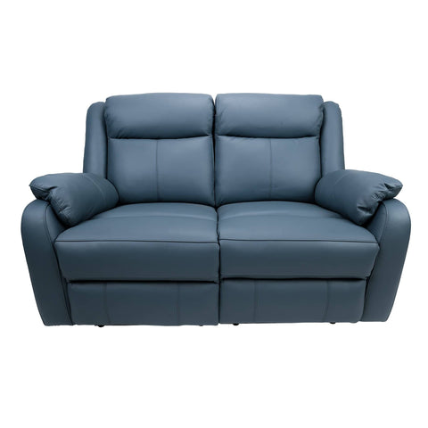 Darrahopens Furniture > Sofas Bella 2 Seater Electric Recliner Genuine Leather Upholstered Lounge - Blue