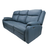 Darrahopens Furniture > Sofas Bella 3+1+1 Seater Electric Recliner Genuine Leather Upholstered Lounge - Blue