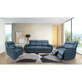 Darrahopens Furniture > Sofas Bella 3+2+1 Seater Electric Recliner Genuine Leather Upholstered Lounge - Blue
