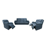 Darrahopens Furniture > Sofas Bella 3+2+1 Seater Electric Recliner Genuine Leather Upholstered Lounge - Blue