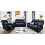 Darrahopens Furniture > Sofas Bella 3 Seater Electric Recliner Genuine Leather Upholstered Lounge - Black