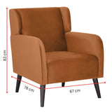 Darrahopens Furniture > Sofas Bianca Accent Sofa Arm Chair Fabric Uplholstered Lounge Couch - Orange