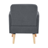 Darrahopens Furniture > Sofas Brianna Set of 2 Sofa Arm Chair Fabric Uplholstered Lounge Couch - Dark Grey