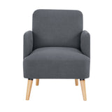 Darrahopens Furniture > Sofas Brianna Set of 2 Sofa Arm Chair Fabric Uplholstered Lounge Couch - Dark Grey