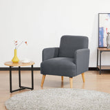 Darrahopens Furniture > Sofas Brianna Set of 2 Sofa Arm Chair Fabric Uplholstered Lounge Couch - Dark Grey