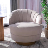 Darrahopens Furniture > Sofas Bronte Fabric Swivel Occasional Chair Lounge Seat Cream