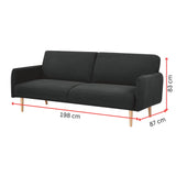 Darrahopens Furniture > Sofas Celia 3 Seater Sofa Queen Bed Fabric Uplholstered Lounge Couch - Charcoal